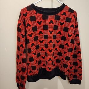 Disney Red and black Mickey Mouse crew neck  Sweater size M